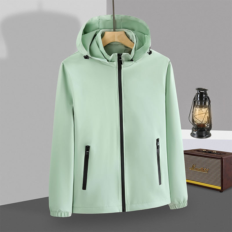Men's Hooded Single-Layer Windproof Waterproof Jacket 672
