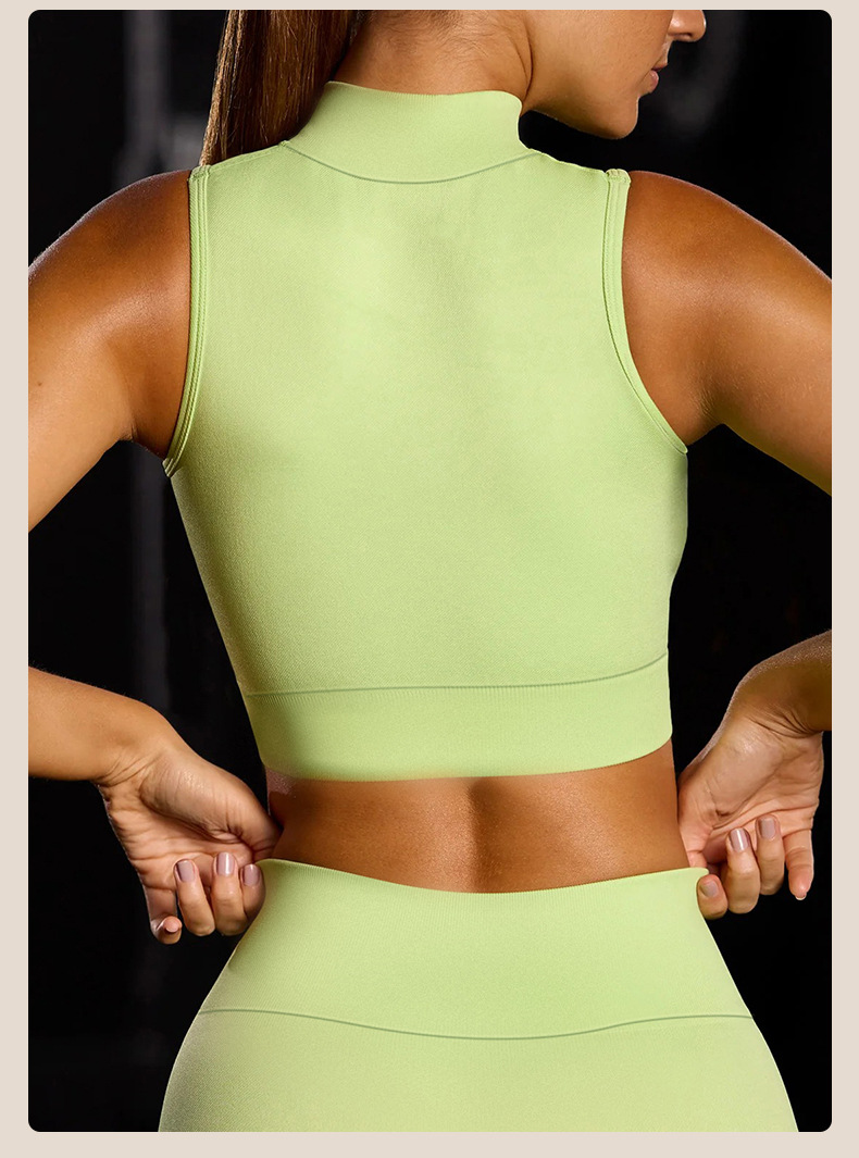 Women's Zip-Up Sexy Running Vest with Shockproof Support SKL-QY-T3833-1
