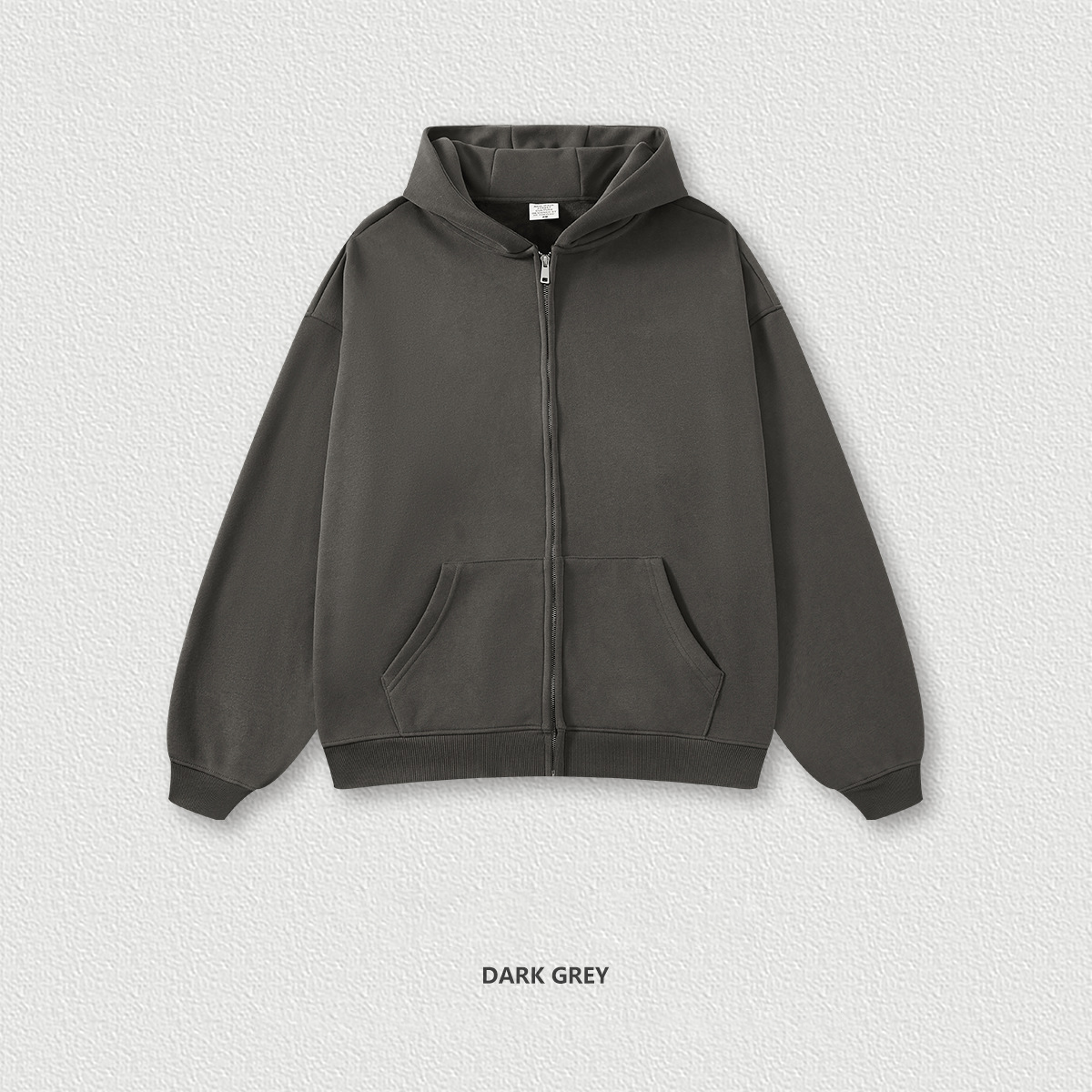  Fleece-Lined Loose Fit Hooded Zip-Up Jacket BEW0215