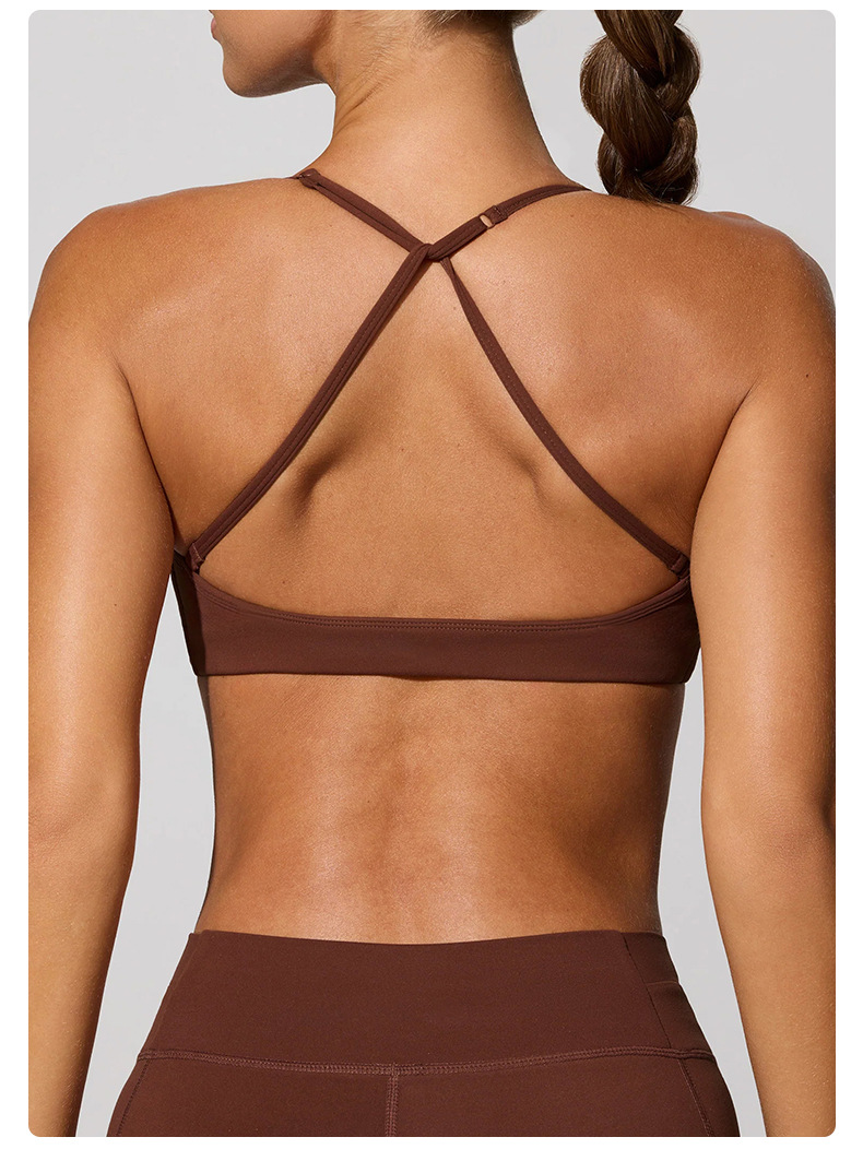 Seamless Twist - Knot Strap Sports Bra for Women's Running and Yoga SKL-QY-B3095