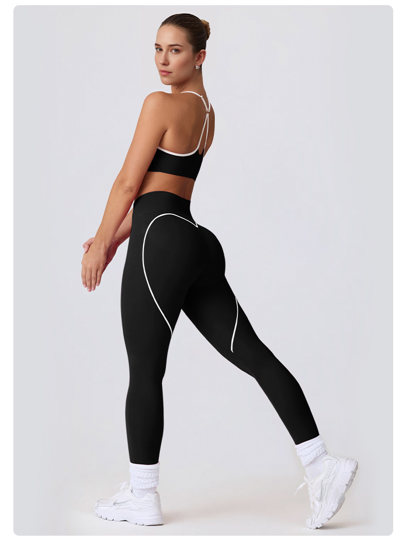 Slimming Compression Spaghetti Strap Open-Back Running Pants Set SKL-QY-B6001+K5008