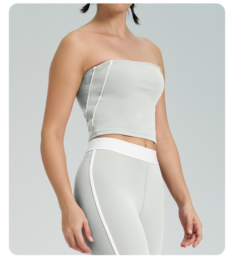 Nude - feel Padded Bust - binding Slim - fit Yoga Bra SKL-QY-T4824