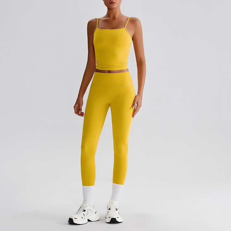 7/8 Length Workout Pants Pilates Training Set SKL-LQ0132
