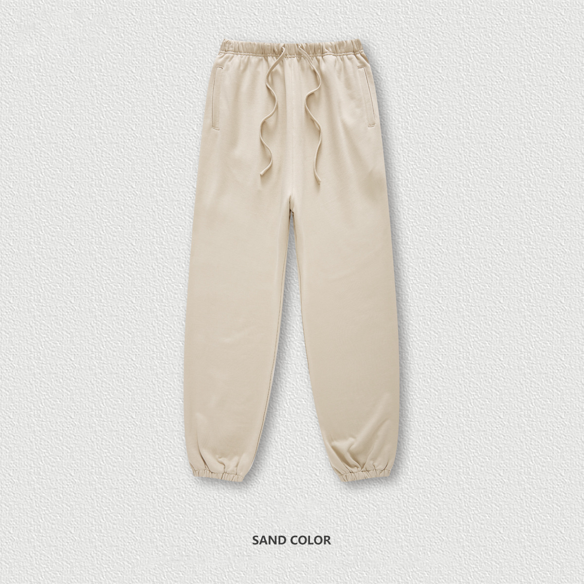  Solid Color Cuffed Long Basic Sweatpants BE3117