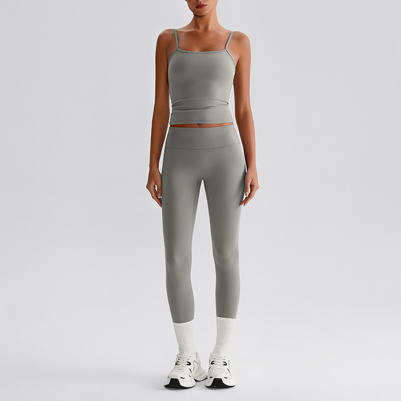 7/8 Length Workout Pants Pilates Training Set SKL-LQ0132