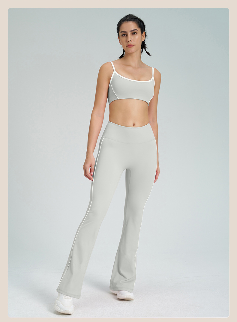 Thin Strap Naked-Sensation Fitness Leggings Yoga Set SKL-QY-B4014+K4542