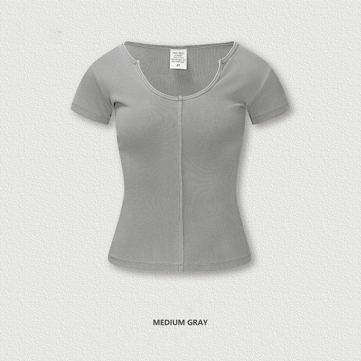 Deep U-Neck Short Sleeve Top BEN25150