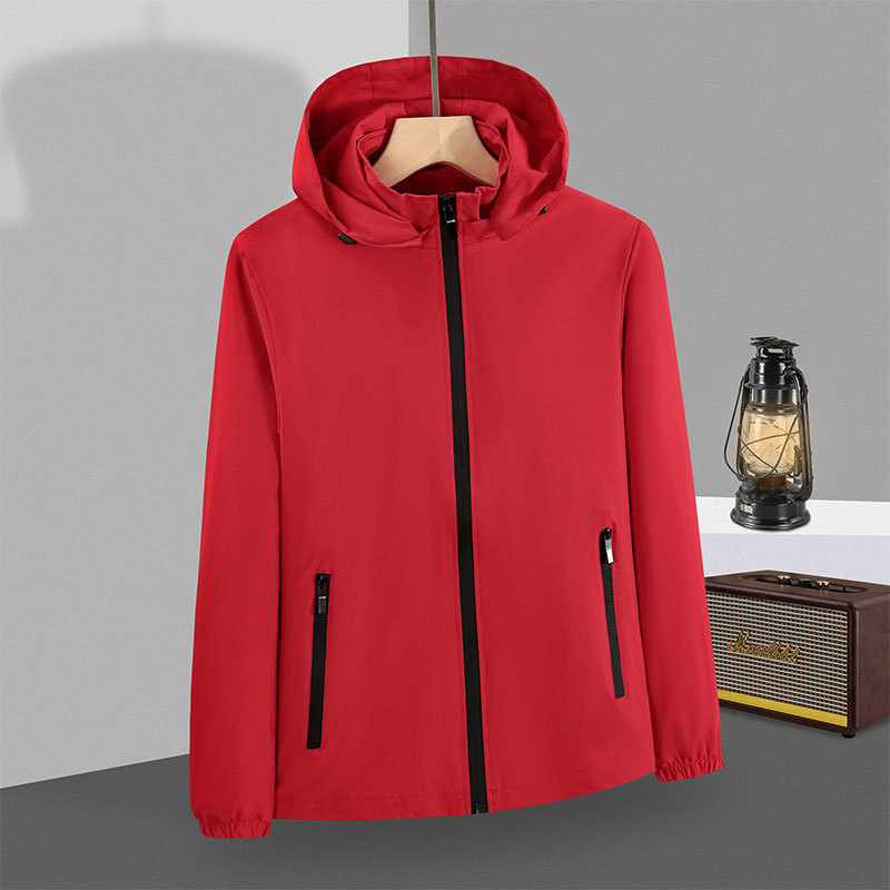 Men's Hooded Single-Layer Windproof Waterproof Jacket 672