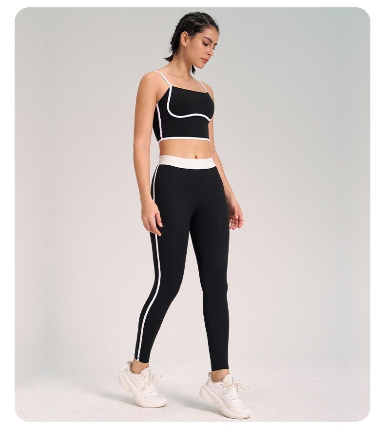 Slimming Compression Spaghetti Strap Open-Back Running Pants Set SKL-QY-B4023+K4560