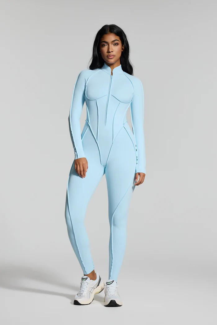 Comfortable Slim Fit Open-Back Long Length Yoga Jumpsuit with Built-in Bra SKL-FNK25122