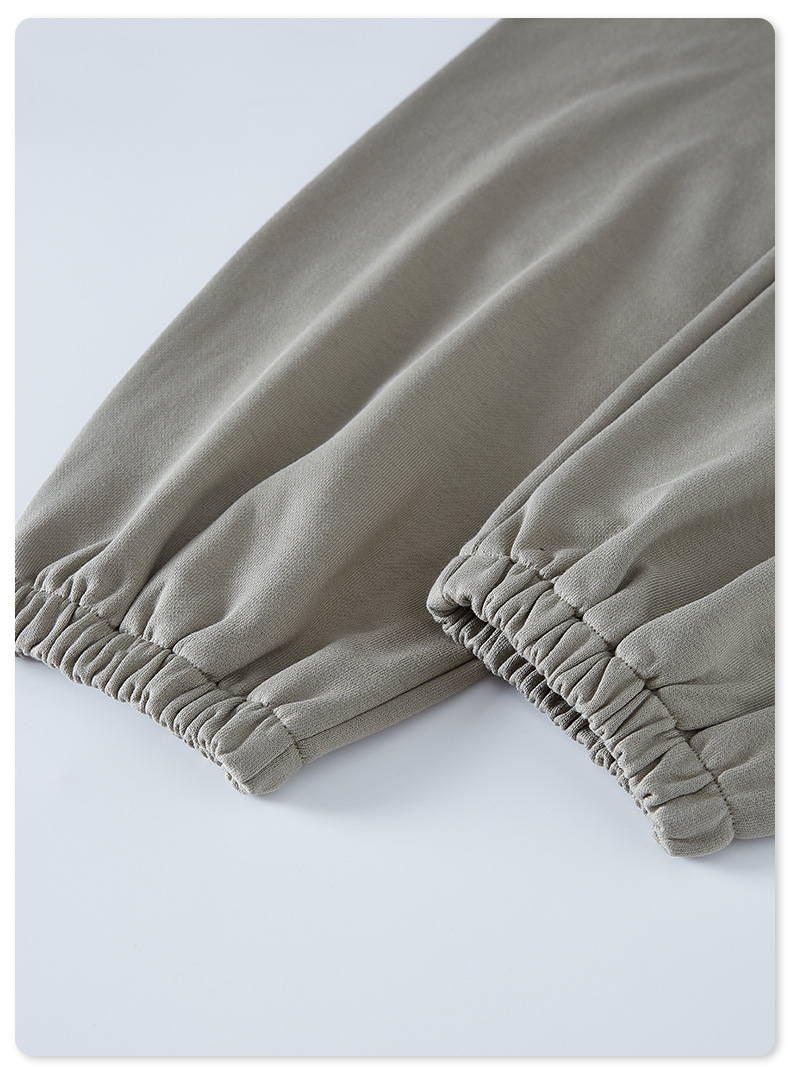  Solid Color Cuffed Long Basic Sweatpants BE3117