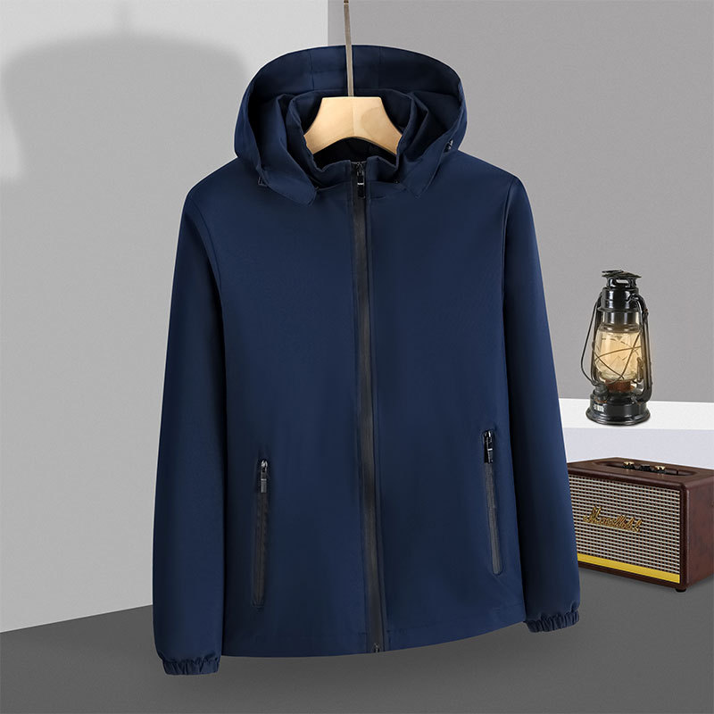 Men's Hooded Single-Layer Windproof Waterproof Jacket 672