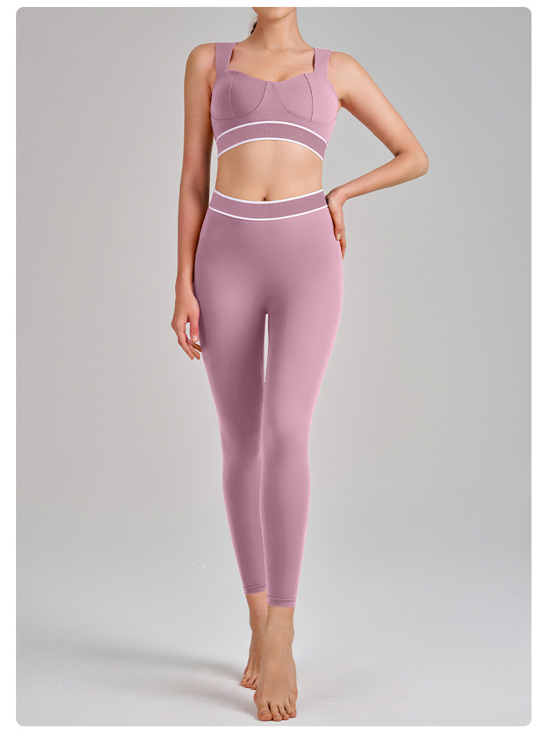Strappy Open-Back Running Sports Bra Set SKL-QY-B6010+K6051