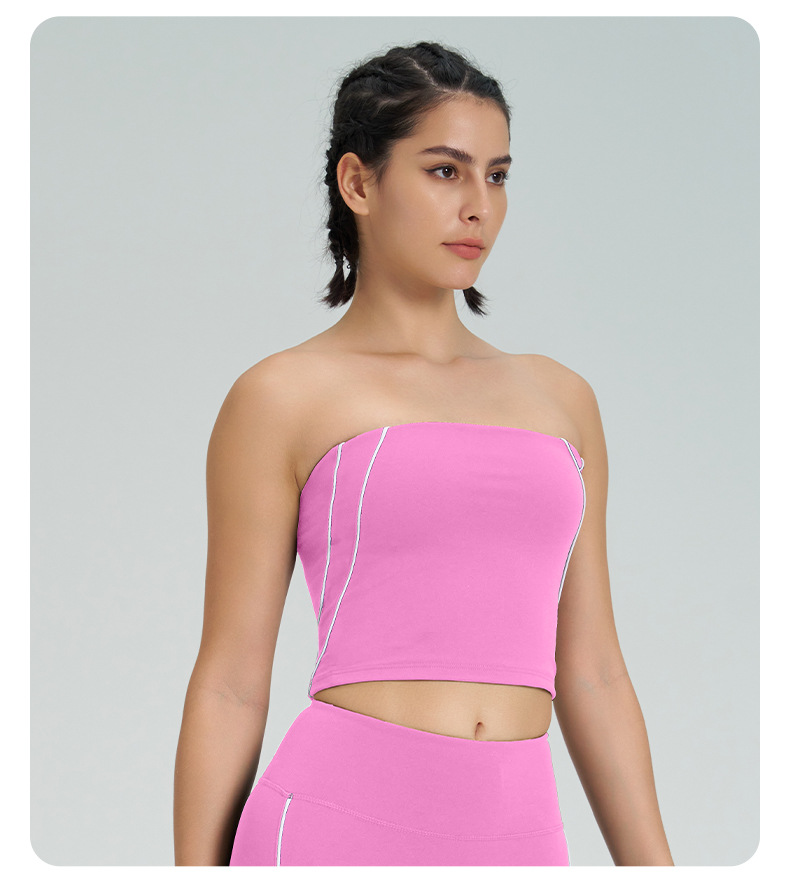 Nude - feel Padded Bust - binding Slim - fit Yoga Bra SKL-QY-T4824