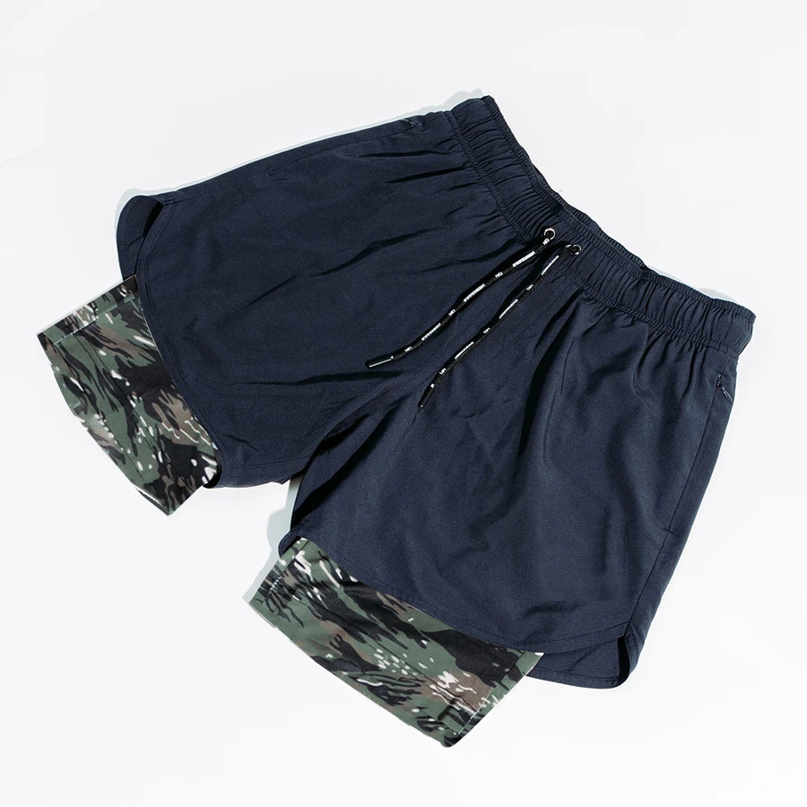 Men's Zipper Pocket Double-Layer Shorts DK14