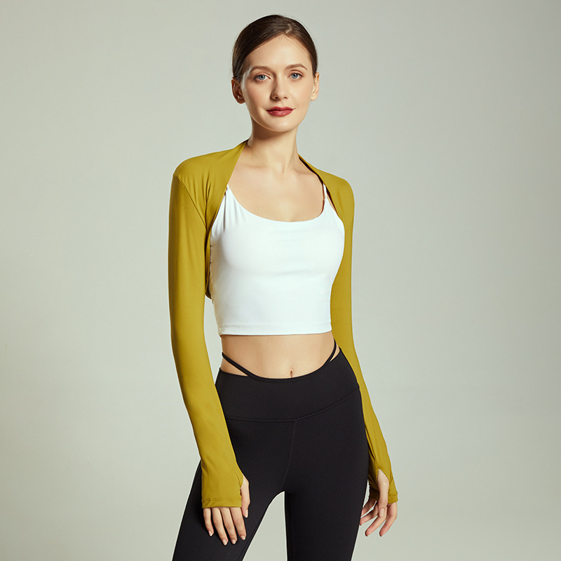 Short Elegant Yoga Cardigan for Dance & Ballet – Sporty Fitness Crop Jacket SKL-FNK0963