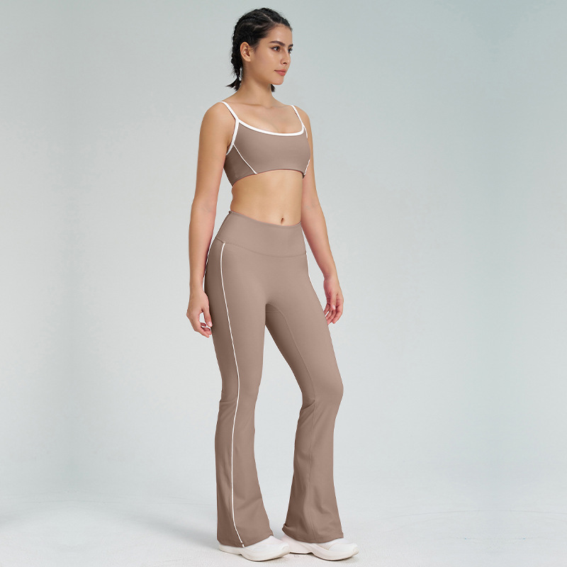 Thin Strap Naked-Sensation Fitness Leggings Yoga Set SKL-QY-B4014+K4542