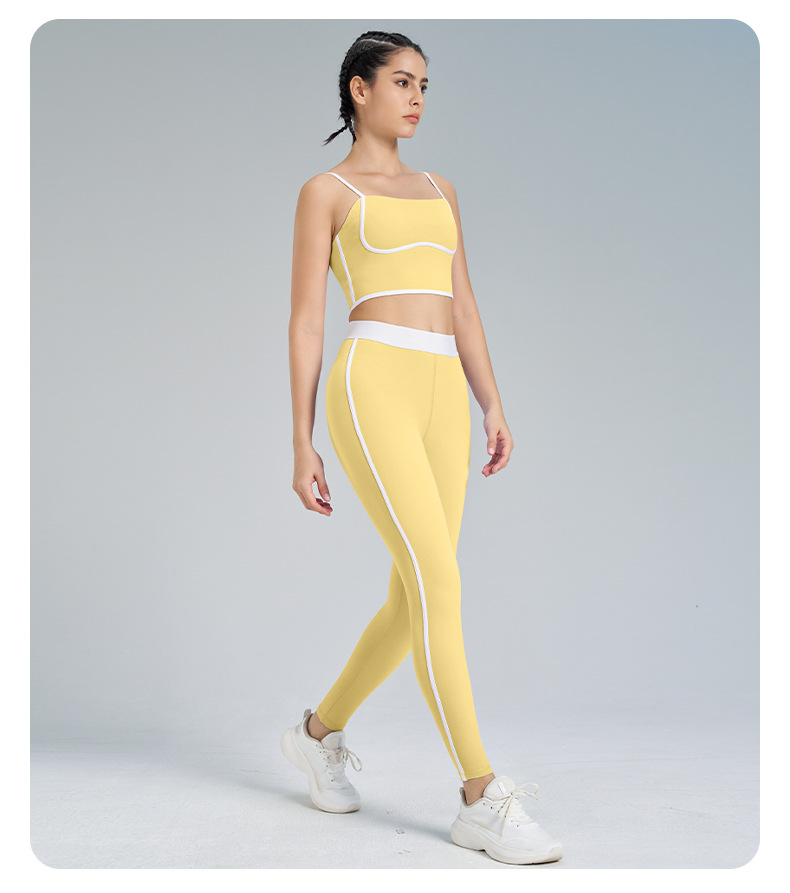 Slimming Compression Spaghetti Strap Open-Back Running Pants Set SKL-QY-B4023+K4560