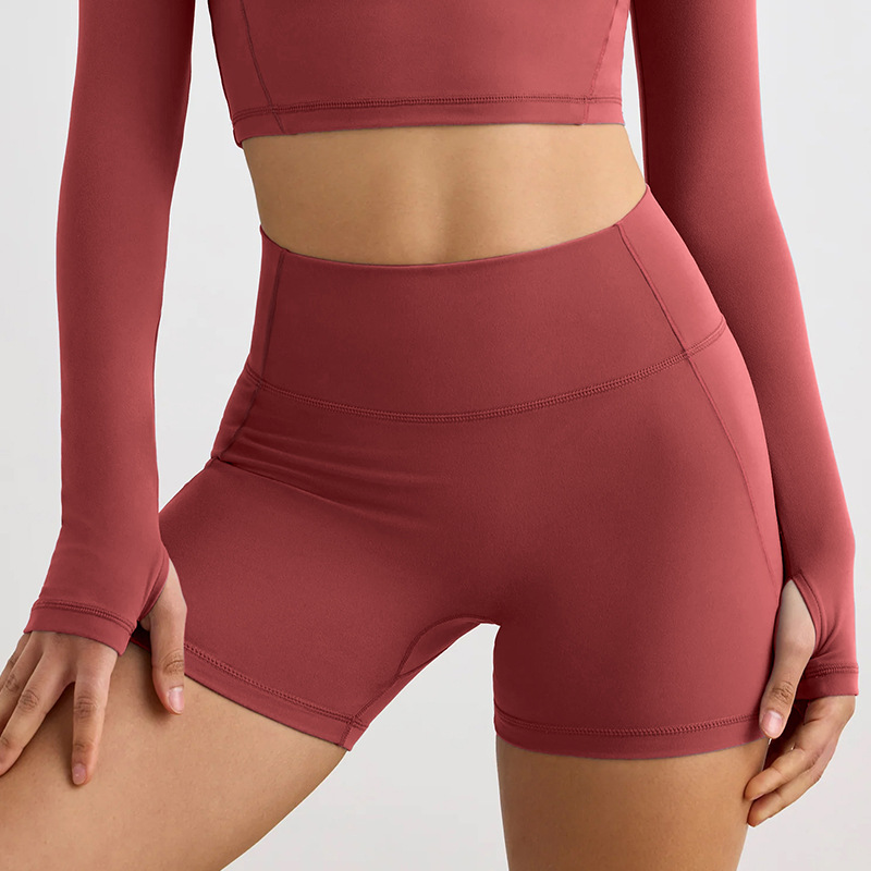 Quick-Dry Naked-Sensation Yoga Shorts  Butt-Lifting Fitness 3-Inch Shorts SKL-QY-K4523