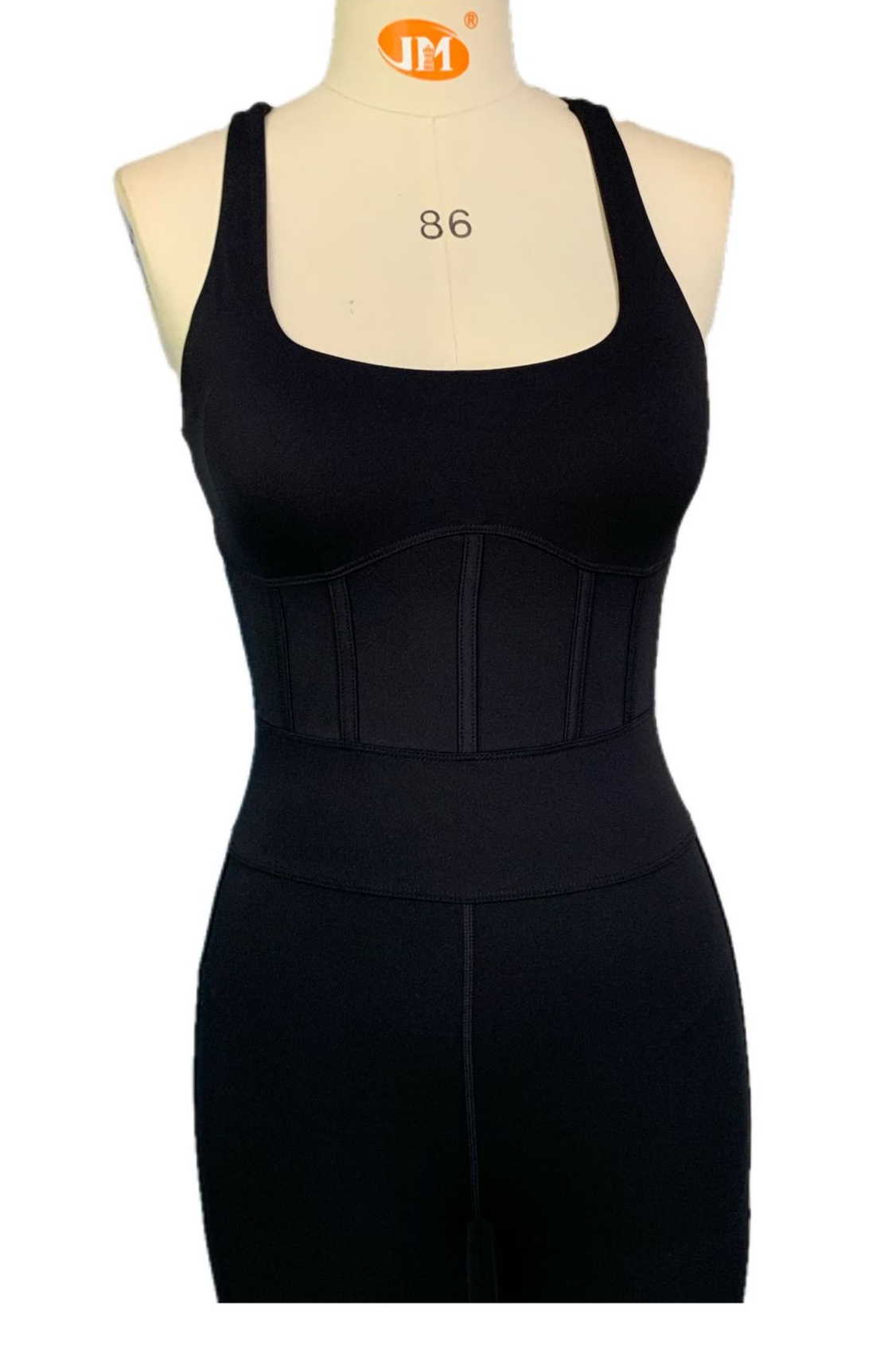 Women's Back Cross-Strap Sleeveless Fitness Jumpsuit  SKL-FNK6615