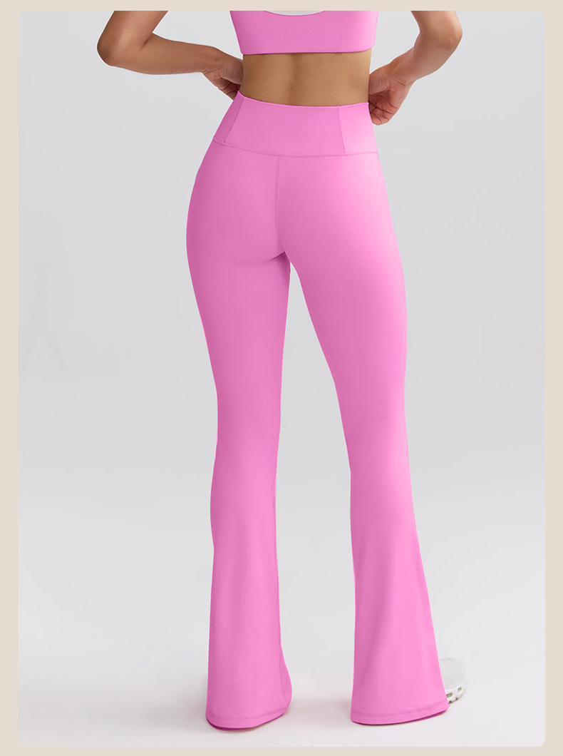 High-waisted Striped Yoga Pants with Wide Leg and Bootcut Design for Yoga and Sports SKL-QY-K4542