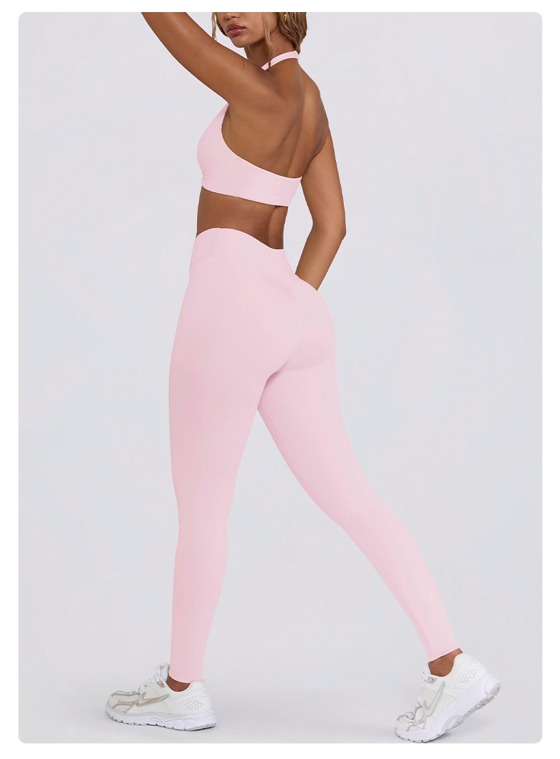Tummy-Control Slimming Yoga Leggings & High-Impact Sports Bra Set SKL-QY-B6505+K6509
