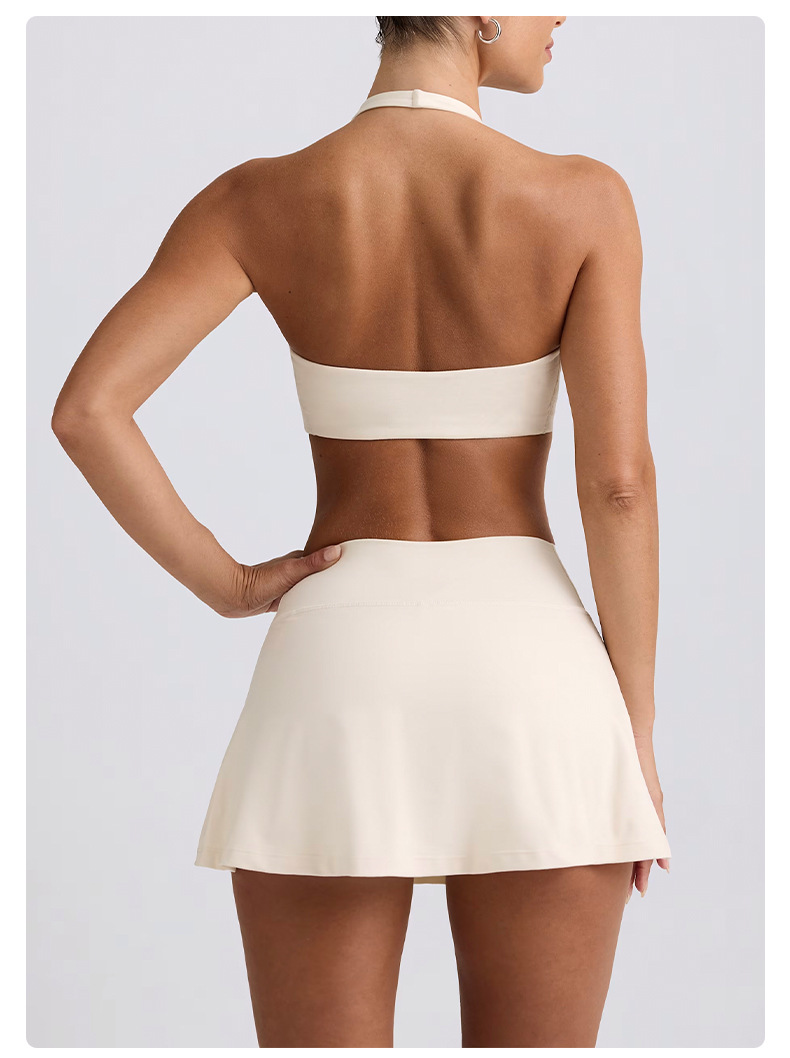 Quick-Dry Sports Bra & Tennis Skirt SKL-QY-K6510