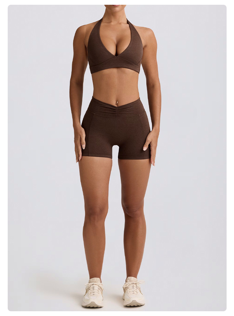 Tummy-Control Yoga Shorts & High-Support Sports Bra Running & Yoga Set SKL-QY-B6505+K6507