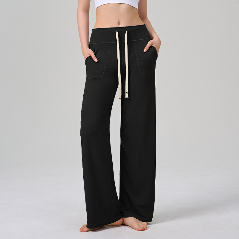 Color-block Striped Yoga Pants for Women, Flared Long Pants for Running and Fitness SKL-QY-K4531