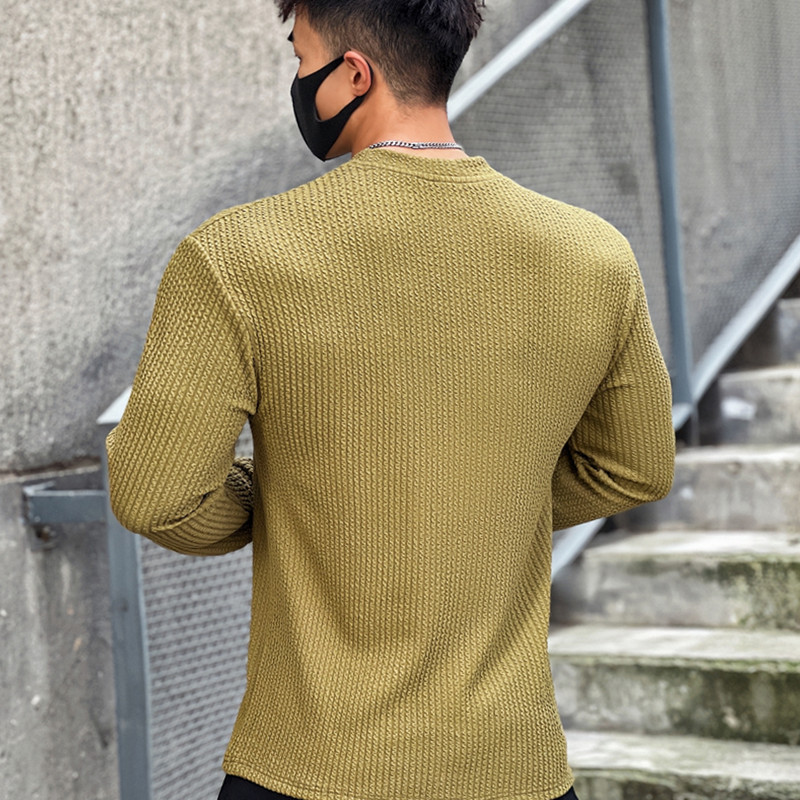 Men's Loose Fit Athletic Long Sleeve T-Shirt KZCX
