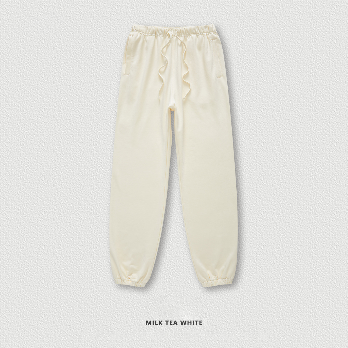  Solid Color Cuffed Long Basic Sweatpants BE3117