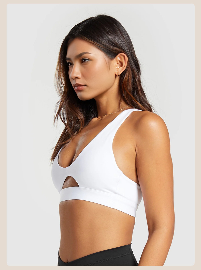 Nude - feeling Hollow - out Design Open - Back Sports Bra Vest for Running and High - intensity Yoga  SKL-QY-B4007