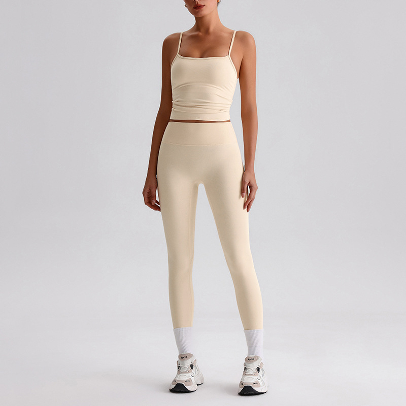 7/8 Length Workout Pants Pilates Training Set SKL-LQ0132