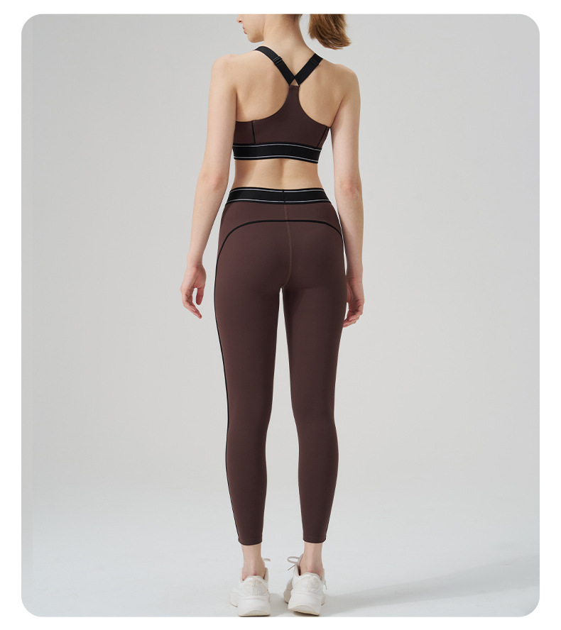 Colorblock Open-Back Multi-Sport Yoga Set with Sports Bra for Running & Fitness SKL-QY-B4016+K4546