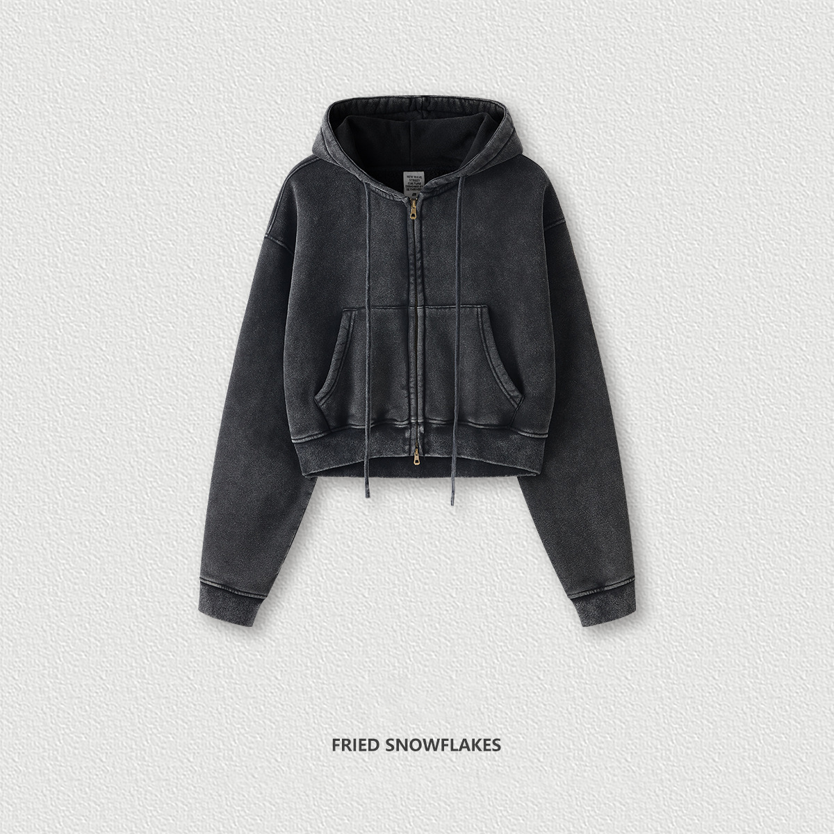  Vintage Washed Zip-Up Hoodie Jacket BEN822