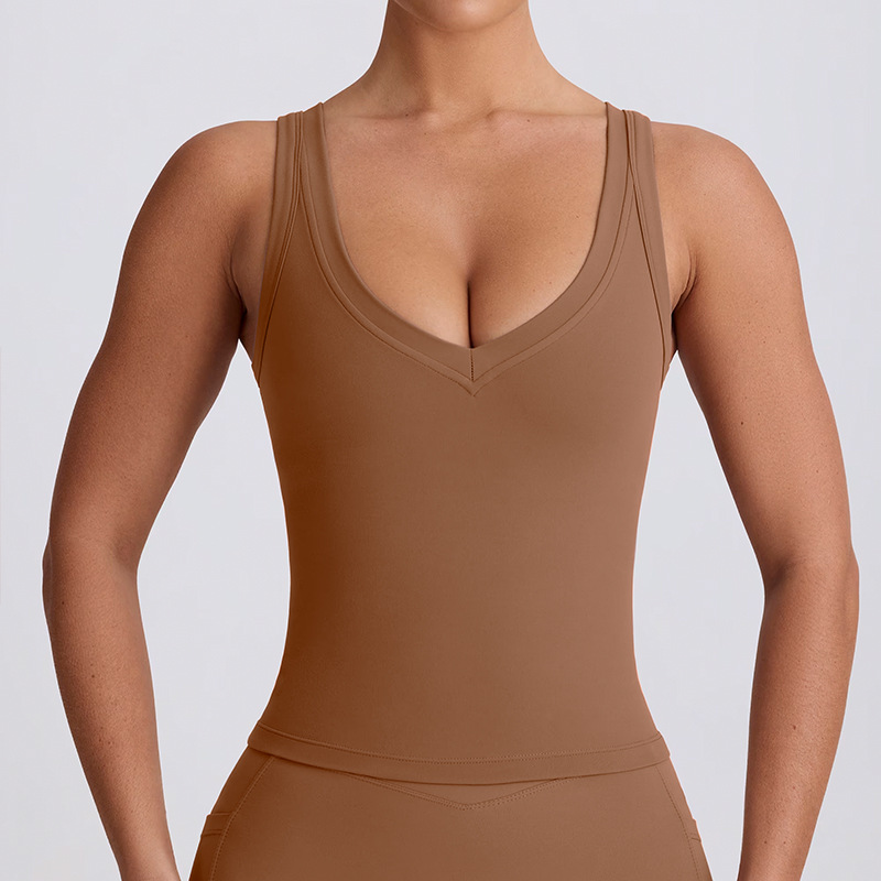 Women's Strappy Outdoor Sports Bra with Shockproof Support SKL-QY-T8010