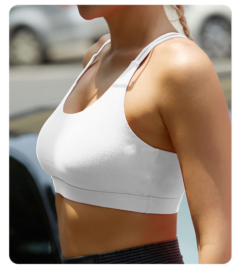 Push - up Cross - Strapped Open - Back Yoga Fitness Bra SKL-QY-B3102
