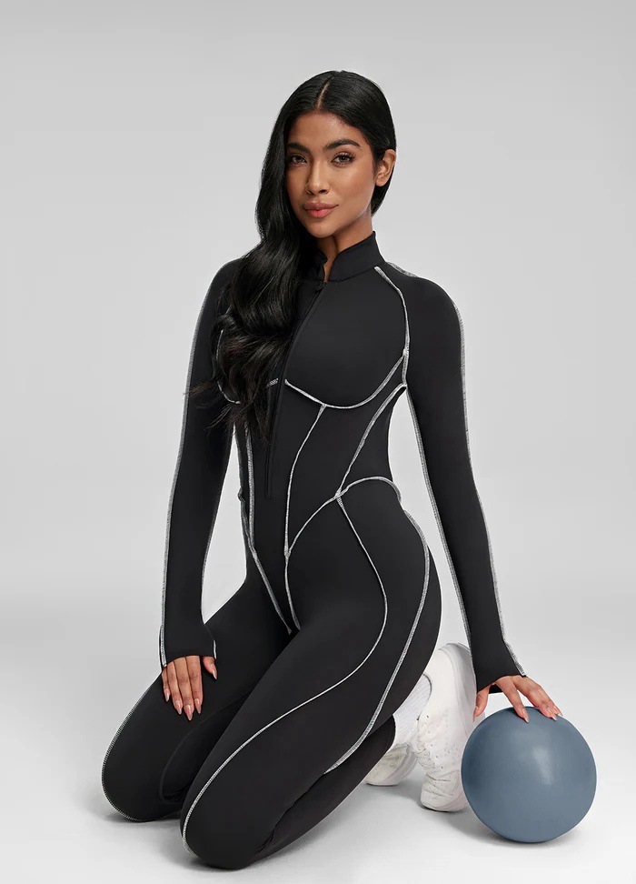 Cutout-Design Sexy Slim Fit Yoga Bodysuit with Built-in Bra SKL-FNK25124