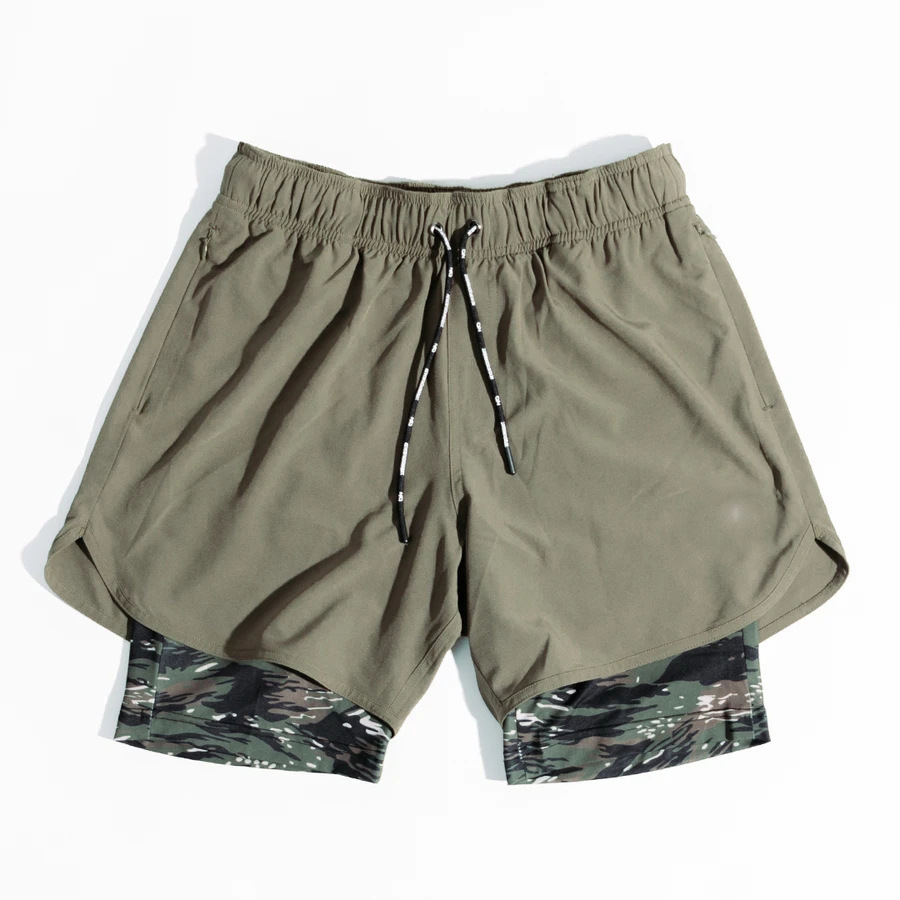 Men's Zipper Pocket Double-Layer Shorts DK14