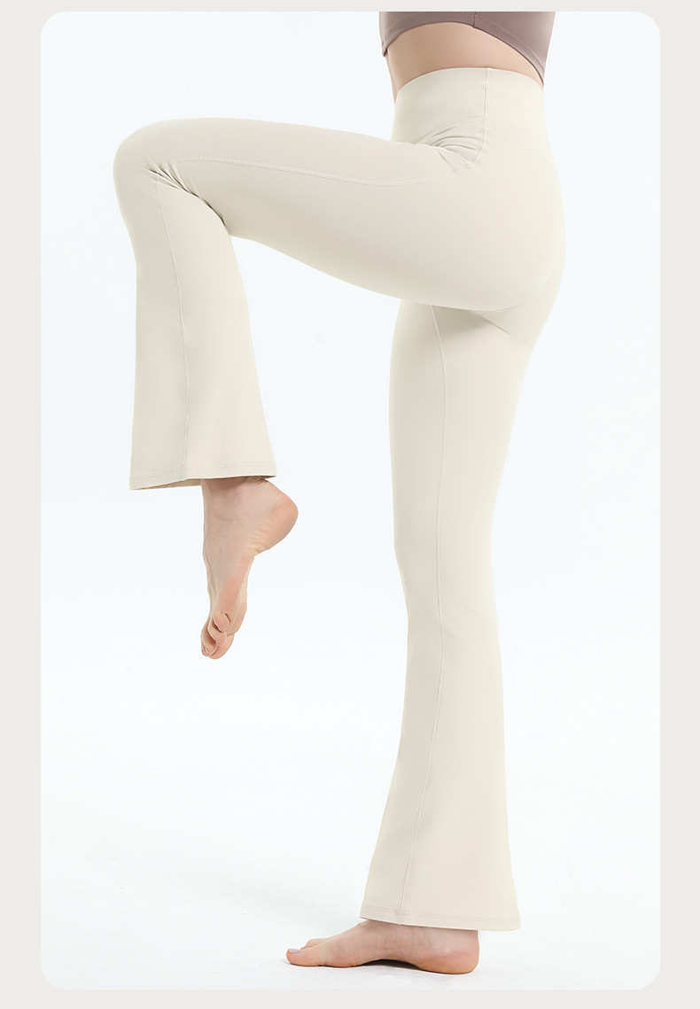Color-block Striped Yoga Pants for Women, Flared Long Pants for Running and Fitness SKL-QY-K3531