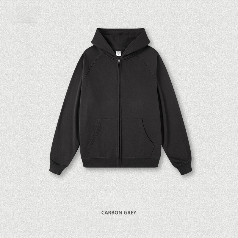  Earth Tone Sporty Loose Hooded Zip-Up Cardigan BEW0050