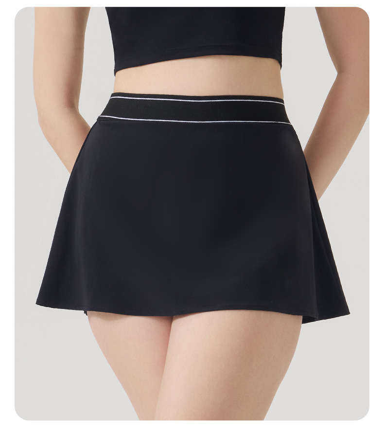 Casual Sports Bra & Anti-Sheer Tennis Skirt Set SKL-QY-T4895+K4605