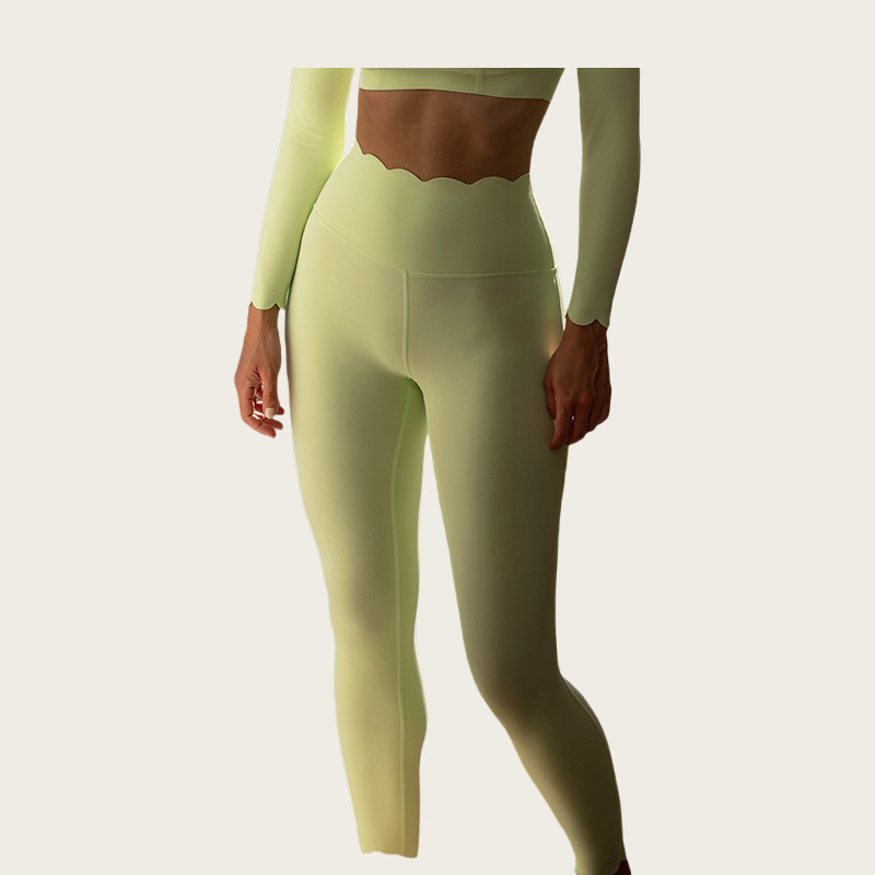 Lace-Trimmed Long Yoga Leggings SKL-FNK8810