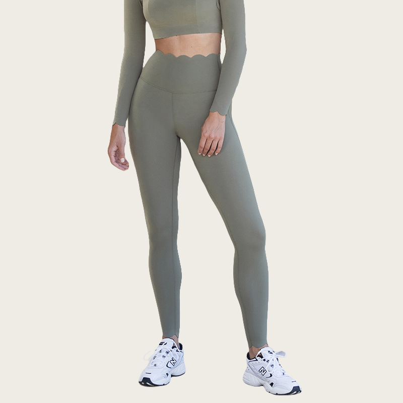 Lace-Trimmed Long Yoga Leggings SKL-FNK8810