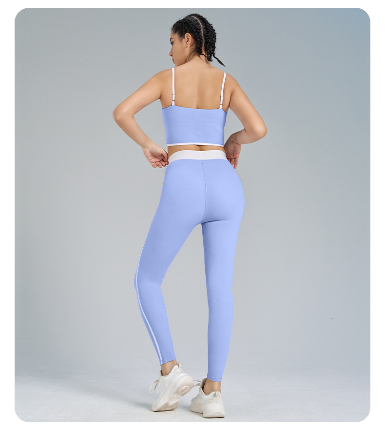 Slimming Compression Spaghetti Strap Open-Back Running Pants Set SKL-QY-B4023+K4560