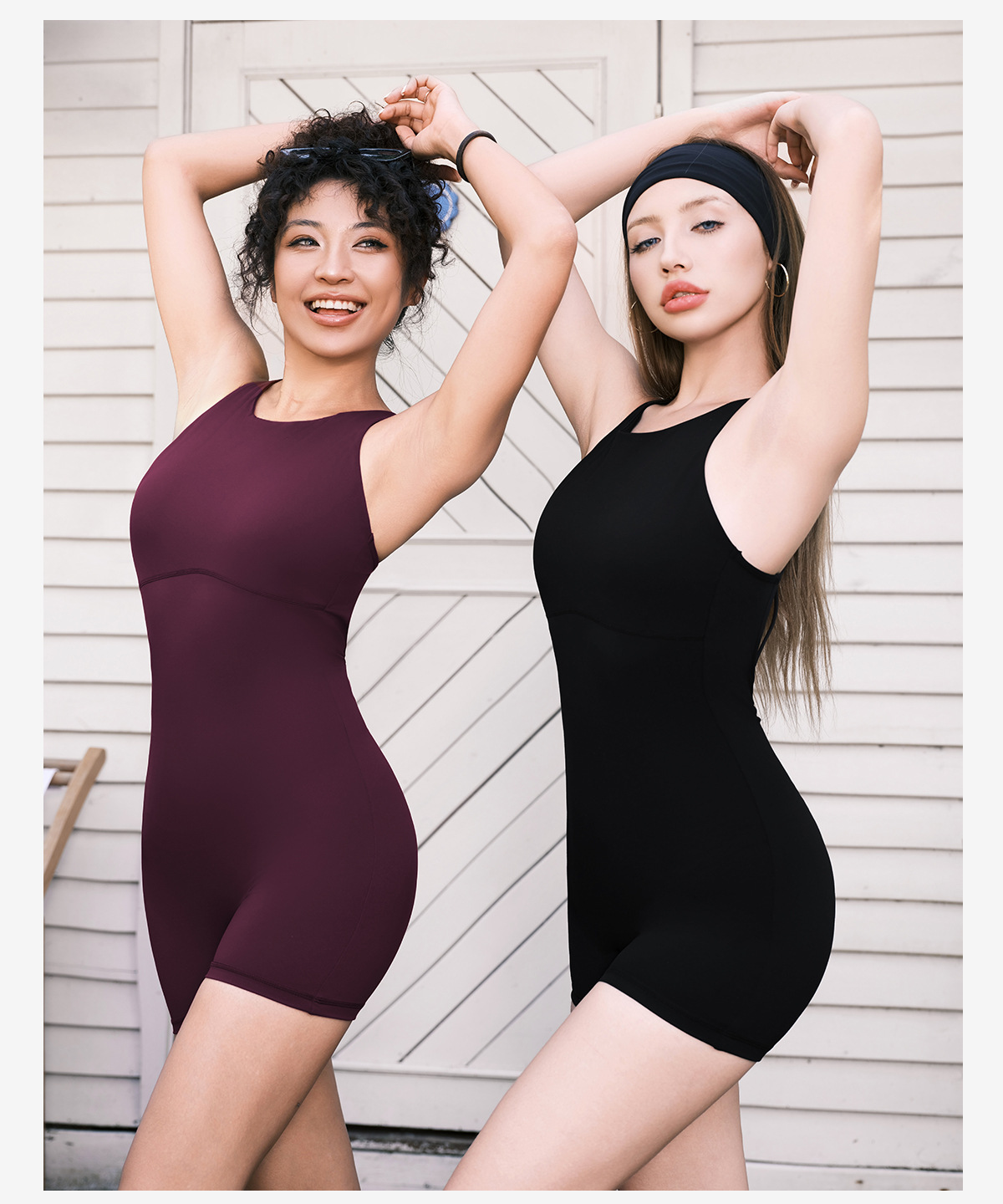 Open-Back Jumpsuit for Fitness Yoga & Running SKL-FNK25132