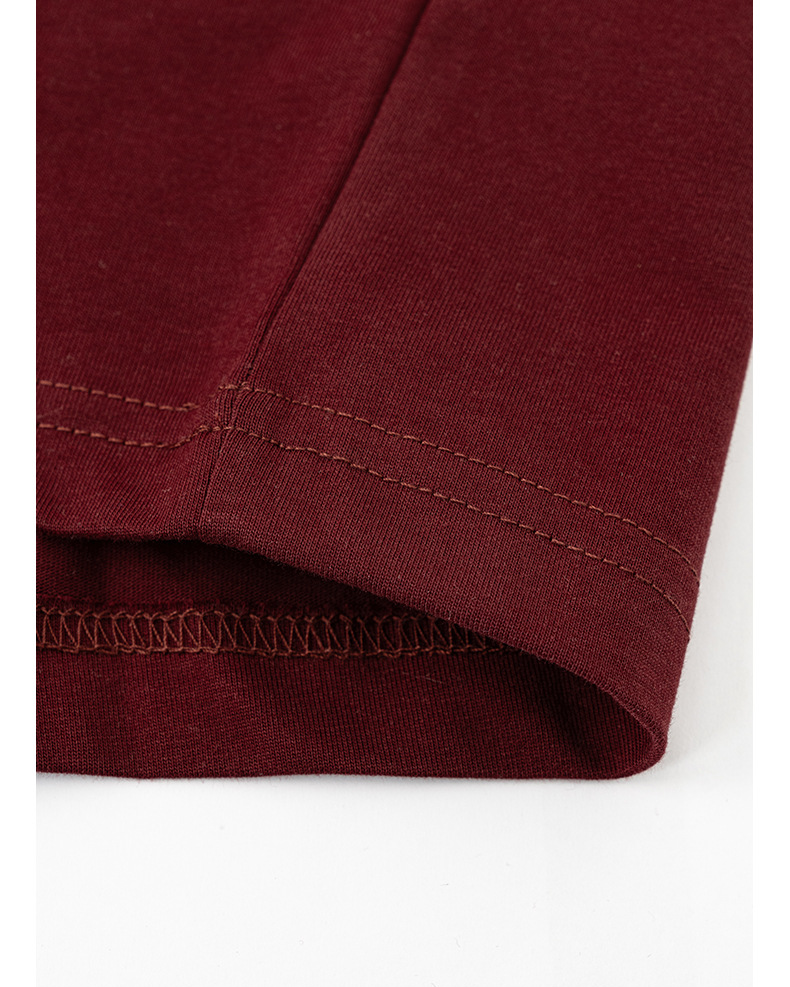 Year of Snake Embroidery Burgundy Short Sleeve BE7523