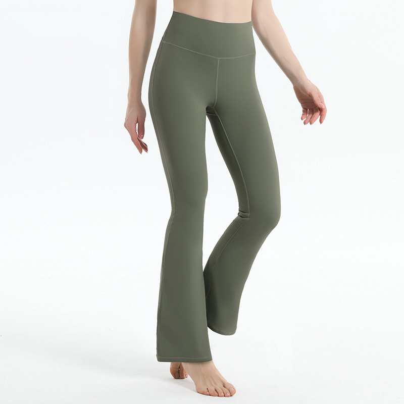 Color-block Striped Yoga Pants for Women, Flared Long Pants for Running and Fitness SKL-QY-K3531