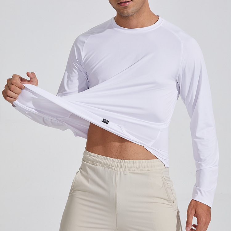 Men's Long Sleeve Round Neck Shirt - Moisture Wicking, Stretchable 895