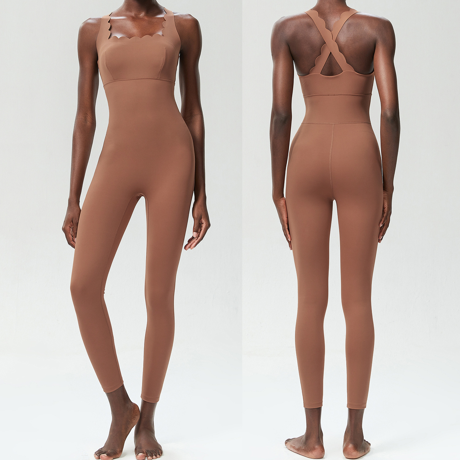 Women's Medium-Impact Compression Bodysuit with Built-in Bra SKL-FNK8843